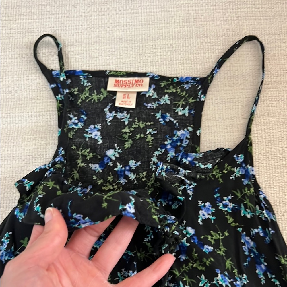 2/$15 Mossimo Supply Co Black with Floral Pattern Sleeveless Sundress - Picture 5 of 6